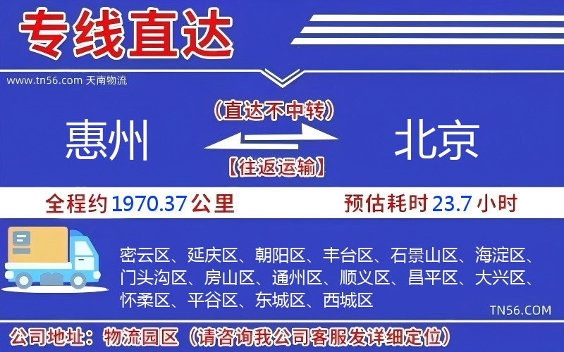 惠州到北京物流公司