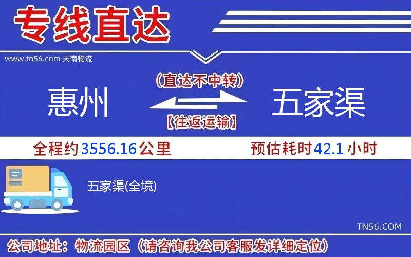 惠州到五家渠物流公司