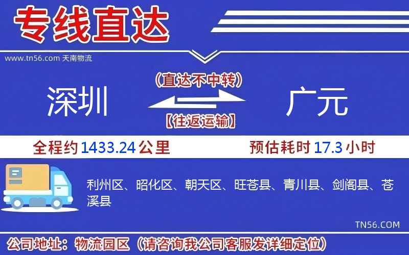 深圳到广元物流公司