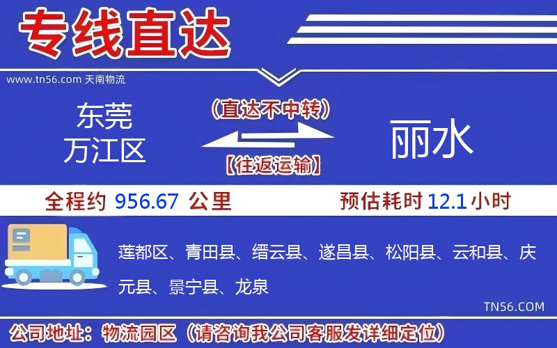 东莞万江区到丽水物流公司