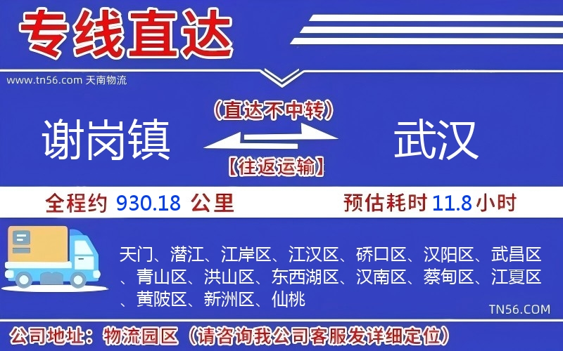 谢岗镇到武汉物流公司
