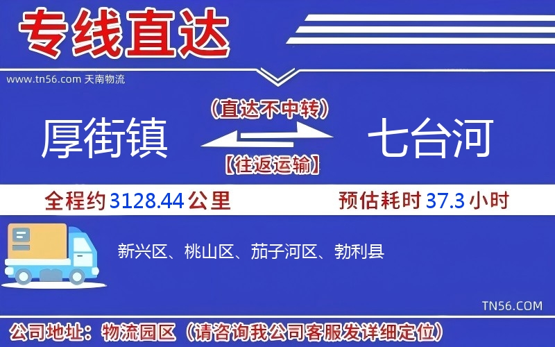 厚街镇到七台河物流公司