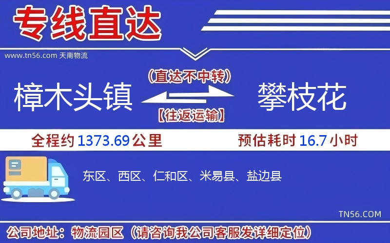 樟木头镇到攀枝花物流公司