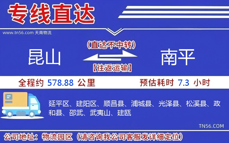 昆山到南平物流公司