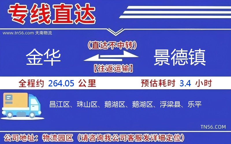 金华到景德镇物流公司