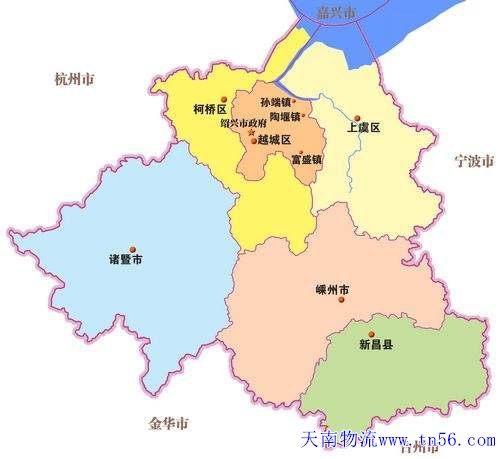 东莞到杭州市物流舆图
