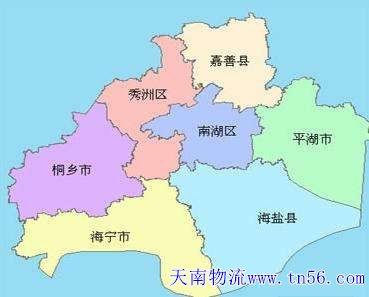 东莞到嘉兴市物流舆图