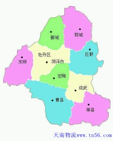 东莞到菏泽市物流舆图